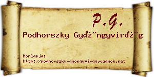 Podhorszky Gyöngyvirág névjegykártya